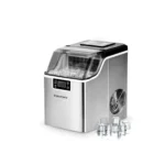 EUHOMY ice maker countertop unit producing fresh ice EUHOMY ice maker portable design for kitchen or RV EUHOMY ice maker close-up of control panel and basket EUHOMY ice maker compact home appliance on countertop EUHOMY ice maker in office breakroom by beverage station