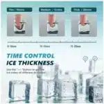 EUHOMY ice maker countertop unit producing fresh ice EUHOMY ice maker portable design for kitchen or RV EUHOMY ice maker close-up of control panel and basket EUHOMY ice maker compact home appliance on countertop EUHOMY ice maker in office breakroom by beverage station