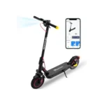 Evercross EV10K Pro electric scooter folded for portability Evercross EV10K Pro electric scooter app control screen Evercross EV10K Pro electric scooter urban commuting Evercross EV10K Pro electric scooter lightweight design Evercross EV10K Pro electric scooter side profile