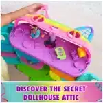 Gabby's Dollhouse Toy packaging front view Child playing with Gabby's Dollhouse Toy Gabby's Dollhouse Toy gift idea for kids Close-up details of Gabby's Dollhouse Toy Official Gabby's Dollhouse Toy for imaginative play