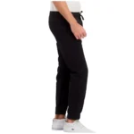 GAP men regular fit jogger pants black front view GAP men regular fit jogger pants black side profile GAP men regular fit jogger pants black back view GAP men regular fit jogger pants plain design detail GAP men regular fit jogger pants on-body fit black