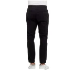 GAP men regular fit jogger pants black front view GAP men regular fit jogger pants black side profile GAP men regular fit jogger pants black back view GAP men regular fit jogger pants plain design detail GAP men regular fit jogger pants on-body fit black