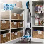 Hoover vacuum cleaner on hardwood floors Hoover vacuum cleaner lightweight design view Hoover vacuum cleaner cleaning carpet fibers Hoover vacuum cleaner brush head close-up Hoover vacuum cleaner compact storage profile