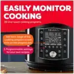 Instant Pot Pro 8 Quart 10-in-1 multicooker on kitchen counter Instant Pot Pro 8 Quart control panel and cooking programs Instant Pot Pro 8 Quart stainless steel inner pot and lid Instant Pot Pro 8 Quart making family-size soups and stews Instant Pot Pro 8 Quart with app recipes for quick dinners