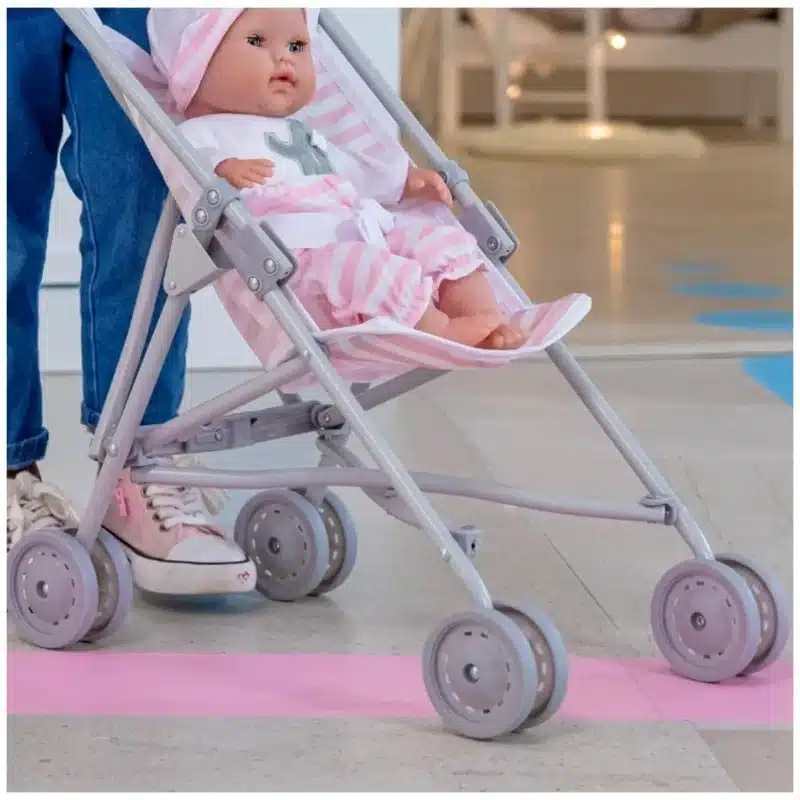JC Toys baby doll realistic playtime close-up JC Toys baby doll soft, huggable design JC Toys baby doll held by child for pretend play JC Toys baby doll durable details and features JC Toys baby doll gift-ready packaging view