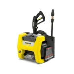 Karcher pressure washer cleaning a patio Karcher pressure washer for car washing at home Karcher pressure washer compact design side view Karcher pressure washer quick-connect hose detail Karcher pressure washer removing driveway grime