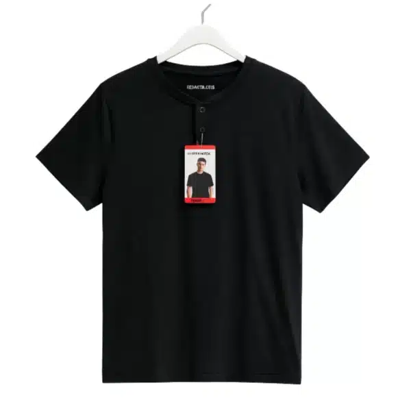 Kenneth Cole men's premium henley black front view Kenneth Cole men's premium henley black flat lay Kenneth Cole men's premium henley black collar detail Kenneth Cole men's premium henley black lifestyle outfit Kenneth Cole men's premium henley black fabric texture