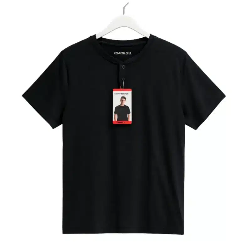 Kenneth Cole men's premium henley black front view Kenneth Cole men's premium henley black flat lay Kenneth Cole men's premium henley black collar detail Kenneth Cole men's premium henley black lifestyle outfit Kenneth Cole men's premium henley black fabric texture
