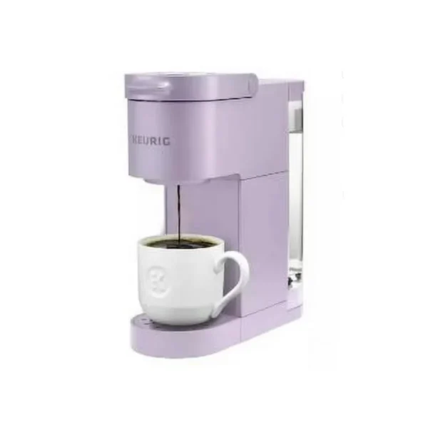 Violet Keurig K-Mini Go single-serve coffee maker, compact design, perfect for small spaces.