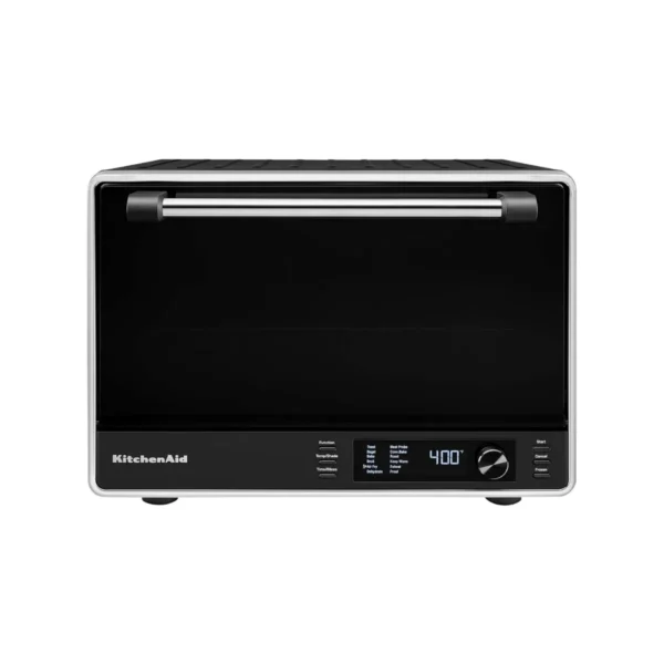 KitchenAid Dual Convection Countertop Oven with Air Fry KitchenAid Dual Convection Countertop Oven temperature probe detail KitchenAid Dual Convection Countertop Oven Black Matte finish KitchenAid Dual Convection Countertop Oven interior capacity view KitchenAid Dual Convection Countertop Oven control panel close-up