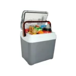 Koolatron mini fridge compact design front view Koolatron mini fridge interior with snacks and drinks Koolatron mini fridge for dorm room or office desktop Koolatron mini fridge energy-efficient countertop unit Koolatron mini fridge portable travel and home use