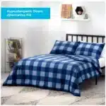 Linenspa bedding premium comfort closeup Linenspa bedding styled bedroom scene Linenspa bedding texture and stitching detail Linenspa bedding packaging and branding Linenspa bedding on bed for cozy sleep