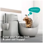 Litter Genie cat litter disposal system on countertop Close-up of Litter Genie cat litter disposal pail Pet owner using Litter Genie cat litter disposal at home Litter Genie cat litter disposal showing odor control Modern bathroom with Litter Genie cat litter disposal unit