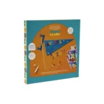 Kids crafting colorful pennants with Mondo Llama Create-Your-Own Pennant Kit. Fun party decorations!