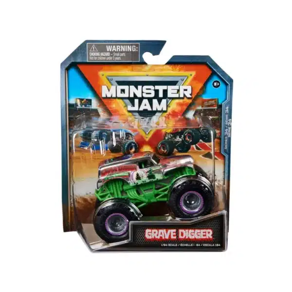 1:64 scale Grave Digger Monster Jam die-cast toy truck for kids.