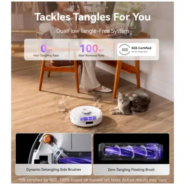 NARWAL Freo Z10 robot vacuum and mop cleaning pet hair NARWAL Freo Z10 robot vacuum and mop with 15000Pa suction NARWAL Freo Z10 robot vacuum and mop self-emptying base NARWAL Freo Z10 robot vacuum and mop obstacle avoidance NARWAL Freo Z10 robot vacuum and mop washing and drying