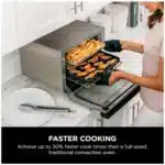 Ninja DT201C Foodi 10-in-1 XL Pro Air Fry Oven on kitchen counter Ninja DT201C Foodi 10-in-1 XL Pro Air Fry Oven stainless steel finish Ninja DT201C Foodi 10-in-1 XL Pro Air Fry Oven control panel close-up Ninja DT201C Foodi 10-in-1 XL Pro Air Fry Oven family-size interior Ninja DT201C Foodi 10-in-1 XL Pro Air Fry Oven with accessories