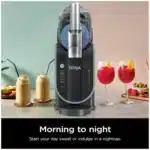 Ninja SLUSHi frozen drink machine with RapidChill FS301C Ninja SLUSHi frozen drink machine making margaritas Ninja SLUSHi frozen drink machine control panel and presets Ninja SLUSHi frozen drink machine Canadian version FS301C Ninja SLUSHi frozen drink machine countertop slushie maker