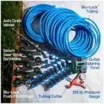 Orbit 50021 sprinkler kit with Blu-Lock tubing system Installing Orbit 50021 sprinkler kit for in-ground lawn Orbit 50021 sprinkler kit 2-zone digital hose timer Orbit 50021 sprinkler kit for garden irrigation setup Weather-ready Orbit 50021 sprinkler kit components