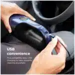 Shark Cyclone PET Handheld Vacuum CH701 in Navy Blue/Grey, lightweight and powerful for easy cleaning.