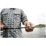 St. Croix fishing rod close-up of guides and finish Angler casting with St. Croix fishing rod from shore St. Croix fishing rod handle and reel seat detail Travel-ready St. Croix fishing rod in protective sleeve Lightweight St. Croix fishing rod for freshwater trips