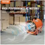 VEVOR Portable Ventilator, 12 inch Heavy Duty Cylinder Fan with 16.4ft Duct Hose, 585W Strong Shop Exhaust Blower 3198CFM, Industrial Utility Blower for Home/Workplace - VEVOR product image