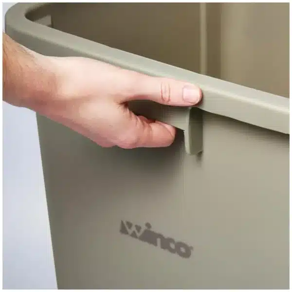 Winco commercial kitchenware product detail Winco commercial kitchenware in restaurant kitchen Winco commercial kitchenware durable construction Winco commercial kitchenware close-up view Winco commercial kitchenware packaging and label