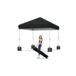 10'x10' Instant Pop Up Canopy Tent - Portable Waterproof Outdoor Shelter with UV Protection, Wheeled Carry Bag & Sandbags - for Camping, Beach, Parties, Backyard Events (blue)