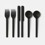 6pk Flatware Set Light Black - Room Essentials