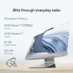 Asus M3702WFA AiO 27 All-in-One Desktop Computer, AMD Ryzen 3 7320U, 27 NanoEdge Display, 16GB LPDDR5 RAM, 512GB PCIe SSD, Wireless Keyboard and Mouse, M3702WFAK-CSR3-CB