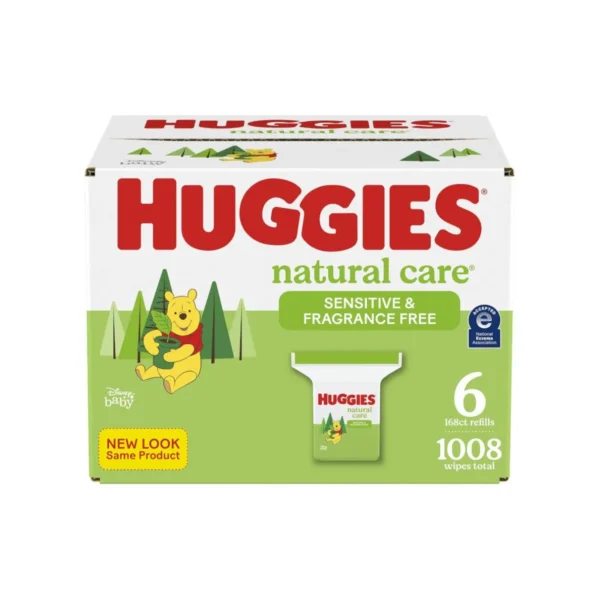 Baby Wipes, Natural Care Sensitive, UNSCENTED, 6 Refill Packs, 1,008 Wipes