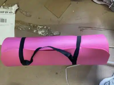 Basics 1/2 Inch Extra Thick Exercise Yoga Mat with Carrying Strap, Pink