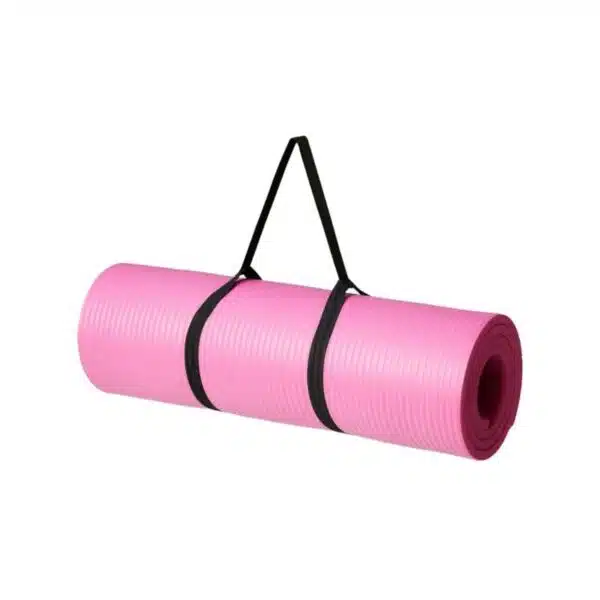 Basics 1/2 Inch Extra Thick Exercise Yoga Mat with Carrying Strap, Pink