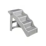 Basics Foldable Non-Slip Pet Stairs, Steps for Dogs and Cats, 23.90" x 16.10" x 19.76", Grey