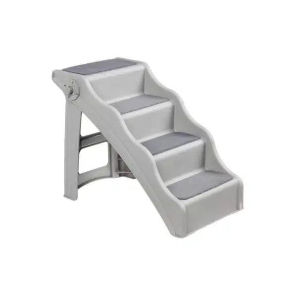 Basics Foldable Non-Slip Pet Stairs, Steps for Dogs and Cats, 23.90" x 16.10" x 19.76", Grey