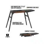 Blackstone Signature Griddle Accessories - Custom Designed for Blackstone 17 inch/22 inch Tabletop Grill - Portable Griddle Table, Legs and Shelf - Adjustable Legs - Camping Table - Black