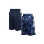 Boy's Adidas 2 Pack Active Shorts Size Small(8) Navy Blue White Camo