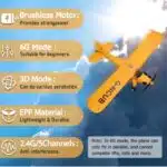 CKYSCHN WLtoys A160 J3 RC Plane, 5 Channel RC Airplanes with 3D/6G Mode, 3D Brushless RC Planes with 2 Batteries, 2.4G Remote Control Airplanes Gifts for Adults
