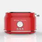Culinary Chef 2 Slice Toaster with Extra Wide Slots for Toast, Bagels, and Bread - Retro Toaster - Red