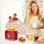 Culinary Chef 2 Slice Toaster with Extra Wide Slots for Toast, Bagels, and Bread - Retro Toaster - Red