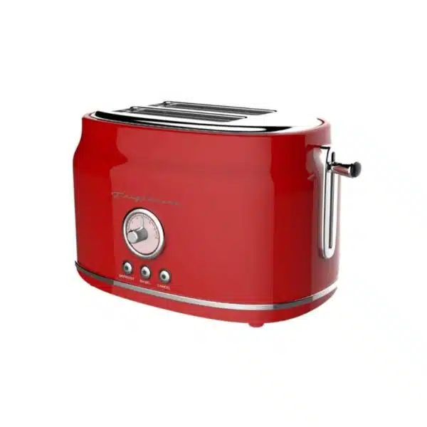 Culinary Chef 2 Slice Toaster with Extra Wide Slots for Toast, Bagels, and Bread - Retro Toaster - Red