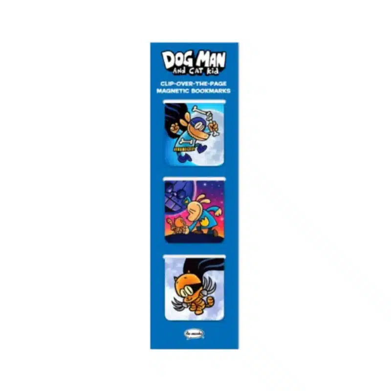 Dog Man and Cat Kid magnetic bookmarks