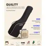 Donner 30 Inch Electric Guitar Kid Beginner Kit ST Style Mini Size ST Electric Guitar Junior Starter Package Black with Amp, 600D Bag, Tuner, Picks, Cable, Strap, Extra Strings DSJ-100