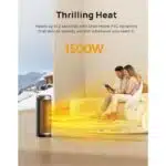 Dreo Space Heater for Indoor Use, 16 inch Portable Electric Heater with Remote for Bedroom, 1500W PTC Ceramic Fast Heating with Thermostat, Overheating &Tip-Over Protection, 70°Oscillating, 12H Timer