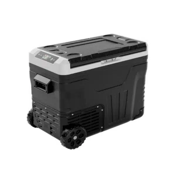 EUHOMY 12 Volt Refrigerator, 53QT(50L) Electric Cooler, Portable Freezer 12V/24V DC 110-240V AC, 12V Fridge -4??68??, 12V Cooler with Wheels & 2 Baskets for Travel, Truck, Boat, Camping
