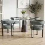 Farini Dining Chair Set of 2, Velvet Upholstered Accent Side Chair,Comfy Makeup Vanity Chairs, Dining Living Room Kitchen Chairs,Green