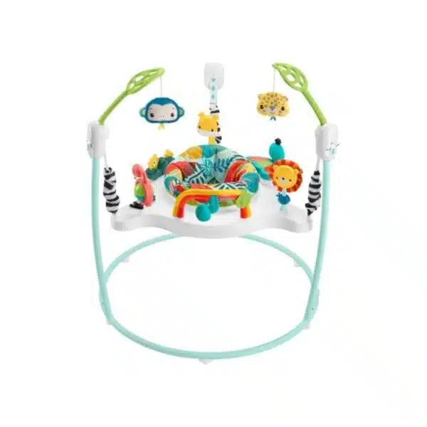 Fisher-Price Jumperoo Baby Activity Center with Lights Sounds and Music, Interactive Baby Bouncer, Jumping Jungle
