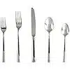 FORTESSA Bistro 18/10 Stainless Steel Flatware, 20 Piece Place Setting with Table Knives, Forks and Spoons (Service for 4), Dishwasher-Safe, Mirrored