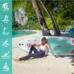 FunWater Inflatable Stand Up Paddle Board with Premium SUP Paddleboard Accessories, Anti-Slip EVA Deck, 11'/10'6''/7'11" Paddle Boards for Adults & Youth of All Skill Levels