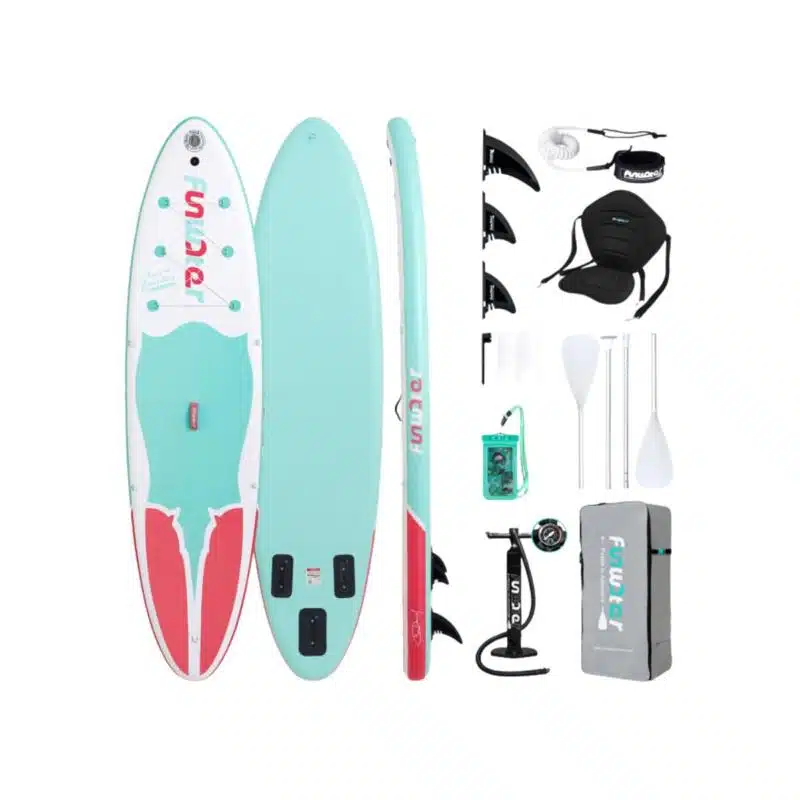 FunWater Inflatable Stand Up Paddle Board with Premium SUP Paddleboard Accessories, Anti-Slip EVA Deck, 11'/10'6''/7'11" Paddle Boards for Adults & Youth of All Skill Levels